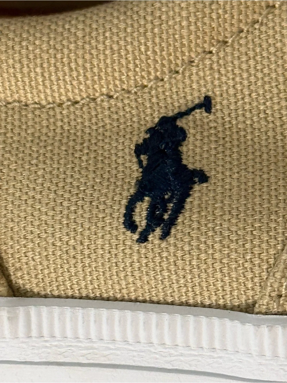 Boys Ralph Lauren Canvas Low-Top Sneakers in Beige with White Soles size 3